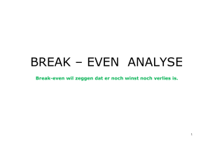 break – even analyse - cursus