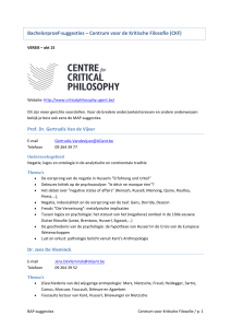 Bachelorproef-suggesties – Centrum voor de Kritische Filosofie (CKF)