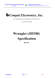 Compal Electronics, Inc. Wrangler (JHT00) Specification