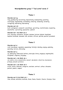 Woordpakketten groep 7 `Taal actief versie 3` Thema 1 Woorden met