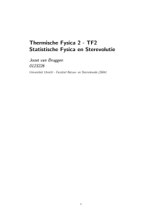 Thermische Fysica 2 - TF2 Statistische Fysica en Sterevolutie