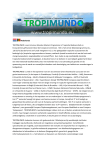 Nederlands TROPIMUNDO is een Erasmus Mundus Masters