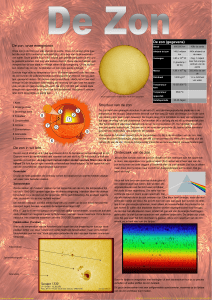 De zon, onze energiebron De zon (gegevens) Structuur van de zon