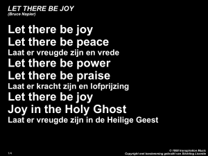 LET THERE BE JOY (Bruce Napier)