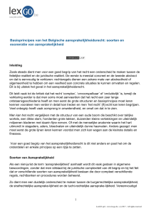Basisprincipes van het Belgische aansprakelijkheidsrecht: soorten