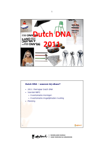Dutch DNA DNA 2011 - Werkgroep Toerisme
