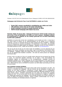 Galapagos start klinische Fase 2 met GLPG0634 in ziekte van