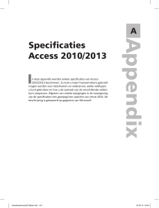 Specificaties Access 2010/2013