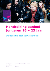 Handreiking aanbod jongeren 16 – 23 jaar