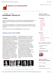 NIEUWSBRIEF JANUARI 2014 - Muziek in de Maartenskerk