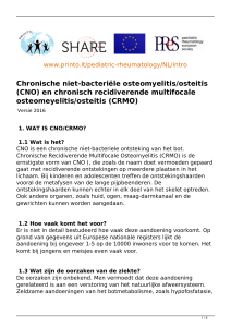 Chronische niet-bacteriële osteomyelitis/osteitis (CNO) en chronisch