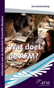 Wat doet de AFM? - DFD De Financiële Dienstverleners BV