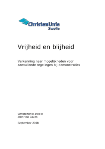 Vrijheid en blijheid - ChristenUnie Zwolle