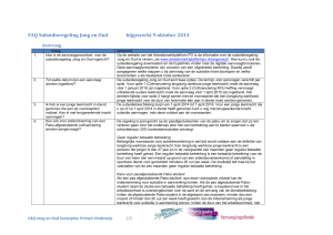 FAQ Subsidieregeling Jong en Oud bijgewerkt 9 oktober 2014