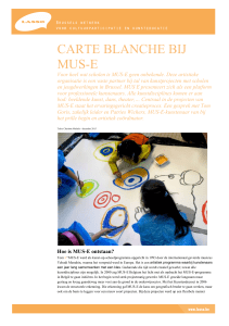 Kunstenaars en de Klas | Carte blanche bij MUS-E