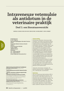Intraveneuze vetemulsie als antidotum in de veterinaire