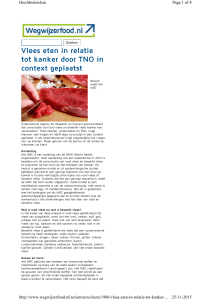 Vlees eten in relatie tot kanker door TNO in