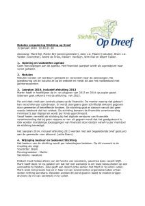 Notulen vergadering Stichting op Dreef 10 januari 2014 19.30