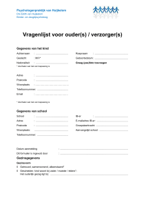 Vragenlijst voor ouder(s) - Psychologenpraktijk Van Huijkelom