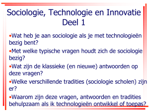Sociologie, Technologie en Innovatie deel 1