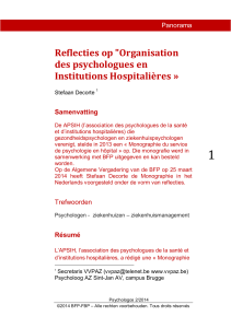 Reflecties op "Organisation des psychologues en Institutions