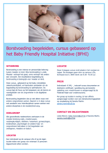 Borstvoeding begeleiden, cursus gebaseerd op het Baby Friendly