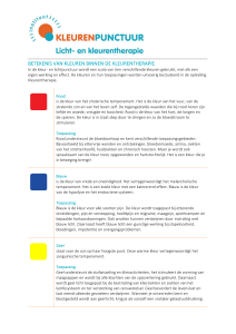 betekenis van kleuren binnen de kleurentherapie