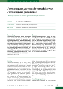 Pneumocystis jiroveci : de verwekker van Pneumocystis