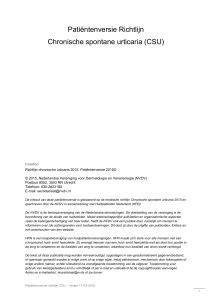 Patiëntenversie Richtlijn Chronische spontane urticaria (CSU)