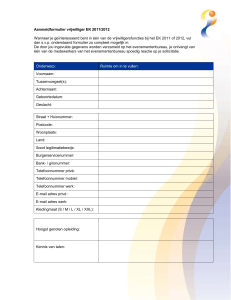 Aanmeldformulier vrijwilliger EK 2011/2012