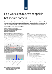 Fit 4 work, een nieuwe aanpak in het sociale domein