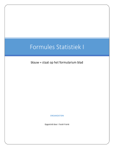Formules Statistiek I