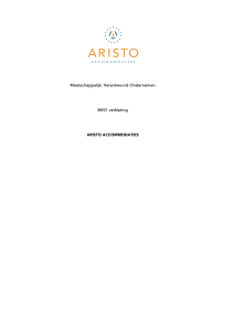 Maatschappelijk Verantwoord Ondernemen MVO verklaring ARISTO