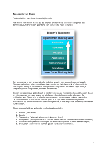 Taxonomie van Bloom Onderscheiden van denkniveaus bij lerende
