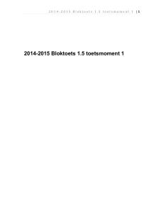 2014-2015 Bloktoets 1.5 toetsmoment 1