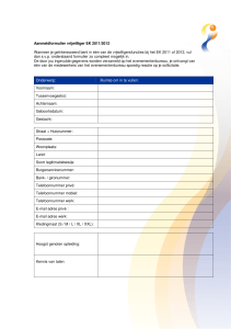 Aanmeldformulier vrijwilliger EK 2011/2012 Wanneer je