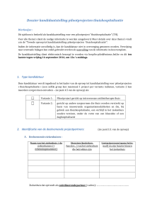 Thuishospitalisatie : Dossier kandidaatstelling - Template