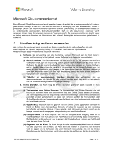 Microsoft Cloudovereenkomst