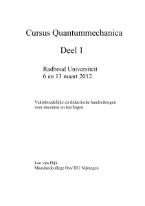 Cursus Quantummechanica Deel 1