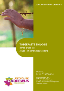 Dit leerplan is van toepassing voor het vak Toegepaste biologie in