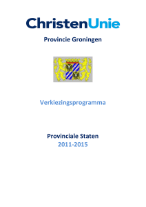 Provincie Groningen Verkiezingsprogramma Provinciale Staten