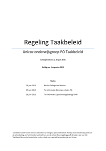 1415-049b Taakbeleid Unicoz PO 2015-2016 versie 1.0
