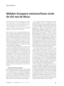 Midden-Europese metamorfosen sinds de Val van de Muur