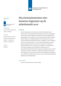 Discriminatiemonitor niet-westerse migranten op de arbeidsmarkt