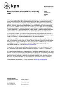 KPN publiceert geïntegreerd jaarverslag 2015