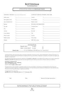 Contact details during the fair APPLICATION FORM for REGULAR