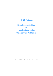 HP 12C Platinum Gebruikershandleiding en Handleiding voor het