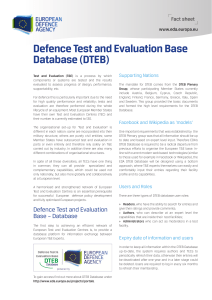 Defence Test and Evaluation Base Database (DTEB)