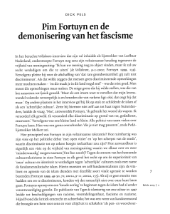 Pim Fortuyn en de demonisering van het fascisme