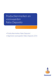 Productkenmerken en voorwaarden Rabo Deposito